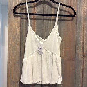 NWT size small baby doll white tank top